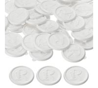 PATIKIL Wax Seal Stickers White Color, 50pcs Envelope Sealing Adhesive Backing Letter Wax Seals for Wedding Invitation Gift Wrapping Party, Text R