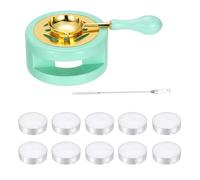 PATIKIL Wax Stamp Seal Kit, Wax Seal Kit Include Sealing Warmer, Melting Spoon, Candle, Flat Stick, Retro Melt Stove Pot Furnace Tool for Envelope Letter Mailing Crafts DIY, Light Green