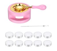 PATIKIL Wax Stamp Seal Kit, Wax Seal Kit Include Sealing Warmer, Melting Spoon, Candle, Flat Stick, Retro Melt Stove Pot Furnace Tool for Envelope Letter Mailing Crafts DIY, Light Purple
