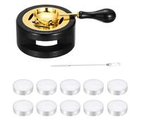 PATIKIL Wax Stamp Seal Kit, Wax Seal Kit Include Sealing Warmer, Melting Spoon, Candle, Flat Stick, Retro Melt Stove Pot Furnace Tool for Envelope Letter Mailing Crafts DIY, Black