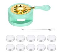 PATIKIL Wax Stamp Seal Kit, Wax Seal Kit Include Sealing Warmer, Melting Spoon, Candles, Stick, Retro Melt Stove Pot Furnace Tool for Envelope Letter Mailing Crafts DIY, Light Green