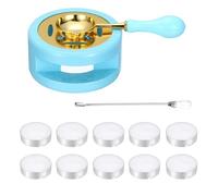 PATIKIL Wax Stamp Seal Kit, Wax Seal Kit Include Sealing Warmer, Melting Spoon, Candles, Stick, Retro Melt Stove Pot Furnace Tool for Envelope Letter Mailing Crafts DIY, Sky Blue