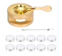 PATIKIL Wax Stamp Seal Kit, Wax Seal Kit Include Sealing Warmer, Melting Spoon, Candles, Stick, Retro Melt Stove Pot Furnace Tool for Envelope Letter Mailing Crafts DIY, Wood Color