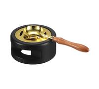 PATIKIL Wax Stamp Seal Kit, Wax Seal Warmer with Melting Spoon Retro Melt Stove Pot Furnace Tool for Wax Sealing Bead Letter Envelope Stamp DIY, Brown/Black