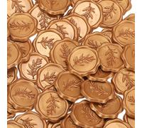 PATIKIL Wax Stamp Stickers, 100Pcs Wax Seal Stickers 3D Embossed Self-Adhesive Envelope Seals Foliage Pattern for Wedding Invitations Gift Wrapping Party DIY Craft, Bronze