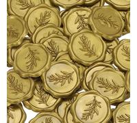 PATIKIL Wax Stamp Stickers, 100Pcs Wax Seal Stickers 3D Embossed Self-Adhesive Envelope Seals Foliage Pattern for Wedding Invitations Gift Wrapping Party DIY Craft, Lapis Lazuli