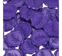 PATIKIL Wax Stamp Stickers, 100Pcs Wax Seal Stickers 3D Embossed Self-Adhesive Envelope Seals Foliage Pattern for Wedding Invitations Gift Wrapping Party DIY Craft, Purple