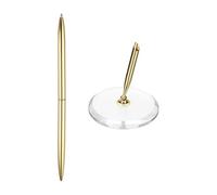 PATIKIL Wedding Pens, Guest Book Pen Set with Acrylic Round Base Stand for Wedding Reception Guest Sign in Ceremony Engagement, Gold