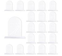 PATIKIL Wedding Table Numbers 1-20, 6"x4" Acrylic Display Signs and Holders for Weddings Receptions with Stands Parties Events Centerpiece, Transparent Background White Text