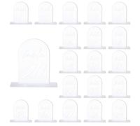 PATIKIL Wedding Table Numbers 1-20, 6"x4" Acrylic Display Signs and Holders for Weddings Receptions with Stands Parties Events Centerpiece, Frosted Background White Text