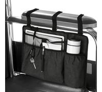 PATIKIL Wheelchair Side Bag, 15.7"x11" Wheelchair Caddy Storage Pouch with Cup Holder Armrest Accessory Oxford Cloth Large Capacity for Wheelchair Walkers Daily Use, Black