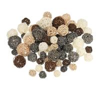 PATIKIL Wicker Rattan Balls, 72 Pcs Decorative Balls for Centerpiece Bowls Home Decor 4 Sizes(Deep Brown/White/Natural/Gray, 2.4",2",1.6",1.2")