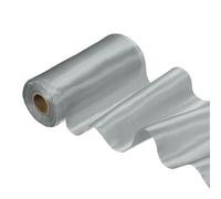 PATIKIL Wide Satin Ribbon 15cm x 20 Meters, Single Face Solid Color Polyester Thick Ribbon for Gift Wrapping Wedding Chair Sash Car Party Decoration Hair Bows Sewing Crafts, Silver