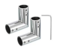 PATIKIL Window Corner Curtain Rod Connector, 2 Pcs 90° Curtain Rod Corner Connector Hinged Elbow Connector with Screwdriver for 3/4 Inch Bay Window Curtain Rod, Bright Silver