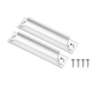 PATIKIL Window Sash Lift Handle 3", 2 Pcs Aluminum Alloy Finger Pulls Hole Center Cabinet Drawer Push Pull Handle with Screw for Sliding Window Home Kitchen Closet, Silver