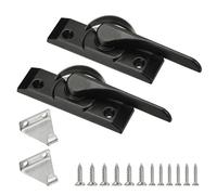 PATIKIL Window Sash Locks 3.4 x 0.9", 2Pcs Sliding Right Opening Cam Action Sash Locks and Keeper Replacement for Bedrooms Bathrooms Vertical and Horizontal Sliding Windows, Black