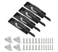 PATIKIL Window Sash Locks 3.4 x 0.9", 4Pcs Sliding Left Opening Cam Action Sash Locks and Keeper Replacement for Bedrooms Bathrooms Vertical and Horizontal Sliding Windows, Black