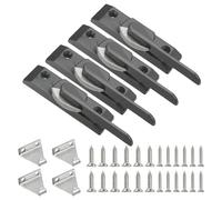PATIKIL Window Sash Locks 3.4 x 0.9", 4Pcs Sliding Left Opening Cam Action Sash Locks and Keeper Replacement for Bedrooms Bathrooms Vertical and Horizontal Sliding Windows, Gray