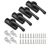 PATIKIL Window Sash Locks 3 x 1", 4Pcs Sliding Cam Action Sash Locks and Keeper Replacement for Bedrooms Bathrooms Vertical and Horizontal Sliding Windows, Black
