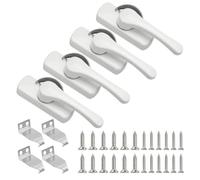 PATIKIL Window Sash Locks 3 x 1", 4Pcs Sliding Cam Action Sash Locks and Keeper Replacement for Bedrooms Bathrooms Vertical and Horizontal Sliding Windows, White