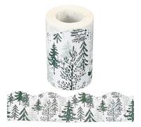 PATIKIL Winter Bulletin Board Borders, 59ft Christmas Tree Winter Classroom Border Trim Paper Roll Colorful Stickers for Bulletin Board Classroom Decorations Christmas Tree, Green White