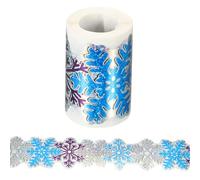 PATIKIL Winter Bulletin Board Borders, 59ft Snowflake Winter Classroom Border Trim Paper Roll Colorful Stickers for Bulletin Board Classroom Decorations Christmas Tree, White Blue Purple