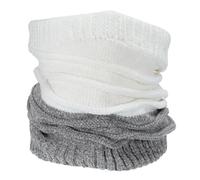 PATIKIL Winter Neck Warmer, Cold Weather Face Cover Men Knitted Fleece Neck Gaiter Women Ski Scarf, Cream White & Light Gray