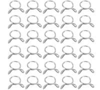 PATIKIL Wire Spring Hose Clamps, 32 Pcs for 9.8-10.6mm OD 0.35"(9mm) ID 304 Stainless Steel Spring Clip Pipe for Fuel Line Silicone Vacuum Air Hose Tube Water Pipe, Silver