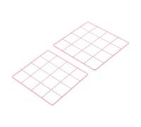 PATIKIL Wire Wall Grid Panel 20x20cm, 2 Pack Board Photo Pictures Memo Display Grid Panels Hanging Organizer Wall Decorative Panel for Home Office Wedding, Pink