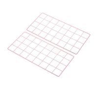 PATIKIL Wire Wall Grid Panel 40x20cm, 2 Pack Board Photo Pictures Memo Display Grid Panels Hanging Organizer Wall Decorative Panel for Home Office Wedding, Pink