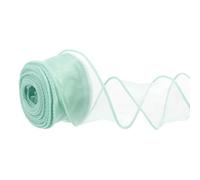 PATIKIL Wired Chiffon Ribbon 1-1/2 Inch x 10 Yard, Sheer Wired Organza Ribbon Fishtail Yarn Gift Ribbons for Crafts Gift Wrapping Floral Bouquet, Light Blue