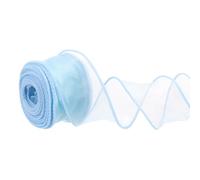 PATIKIL Wired Chiffon Ribbon 1-1/2 Inch x 10 Yard, Sheer Wired Organza Ribbon Fishtail Yarn Gift Ribbons for Crafts Gift Wrapping Floral Bouquet, Sky Blue