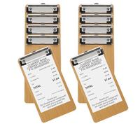 PATIKIL Wood Check Presenters for Restaurants, 10 Pack Wooden Guest Check Book Waitress Server Note Pads for Cafes Restaurant, 8" x 4" (Natural)