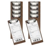 PATIKIL Wood Check Presenters Guest Check Book Waitress Server Note Pads for Cafes Restaurant, 8" x 4" (Brown), 10Pcs