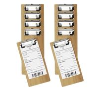 PATIKIL Wood Check Presenters Guest Check Book Waitress Server Note Pads for Cafes Restaurant, 8" x 4" (Light Brown), 10Pcs