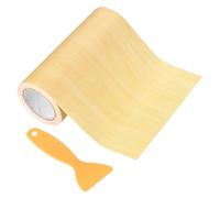 PATIKIL Wood Grain Repair Tape 12.5cm x 4.57m, Self Adhesive Realistic Textured Repair Tape Patch with Scraper for Floor Door Table Cabinets Desk, Maple Yellow-Dense