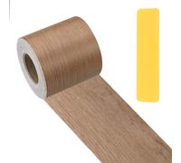 PATIKIL Wood Grain Repair Tape 5cm x 33ft, Self Adhesive Realistic Textured Repair Patch Peel and Stick Tape with Scraper for Floor Door Window Furniture Table Brown Wood