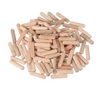 PATIKIL Wooden Dowel Pins 1/4" x 1" (6mm x 25mm) Straight Dowel Rods Wood Fluted Dowels Rods for Crafts Furniture DIY Hardwood Count 100