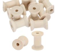 PATIKIL Wooden Empty Spools 1.2" x 0.8", 40Pcs Unfinished Wood Sewing Thread Spool Natural Wire Weaving Bobbins for Crafts Embroidery, Wood Color