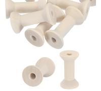 PATIKIL Wooden Empty Spools 1.6" x 0.9", 10Pcs Unfinished Wood Sewing Thread Spool Natural Wire Weaving Bobbins for Crafts Embroidery, Wood Color