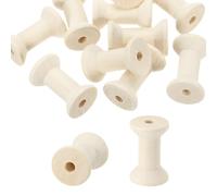 PATIKIL Wooden Empty Spools 2" x 1.4", 10Pcs Unfinished Wood Sewing Thread Spool Natural Wire Weaving Bobbins for Crafts Embroidery, Wood Color