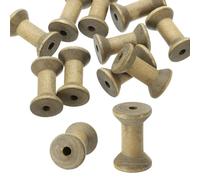 PATIKIL Wooden Empty Spools 2" x 1.4", 10Pcs Unfinished Wood Sewing Thread Spool Natural Wire Weaving Bobbins for Crafts Embroidery, Brown