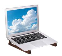 PATIKIL Wooden Laptop Keyboard Stand, 1-Pack Pine Wood Laptop Notebook Holder Ventilated Anti-Slip for 10-15 Inch Notebook/Tablet Desk Compact Cooling, Retro Color