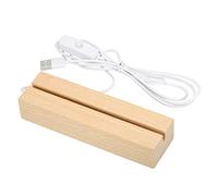 PATIKIL Wooden LED Light Base Stand, Rectangle Wooden 4.65" x 0.2" White Lights Display Pedestals for Acrylic Nightlight Crystal Art, Wood Color