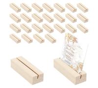 PATIKIL Wooden Place Card Holder 2.8"x0.9"x0.7", 25 Pcs Natural Wood Table Number Sign Photo Picture Holders Wooden Stands for Home Dinner Wedding Birthday Party
