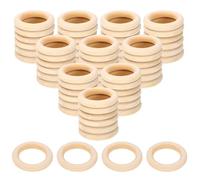 PATIKIL Wooden Rings for Crafting, 150 Pcs Smooth Macrame Wood Rings for Macrame Jewelry Making DIY Crafts, 1.4"