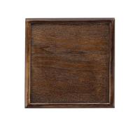 PATIKIL Wooden Serving Tray Square Wood Serving Tray Decorative Platter, 8.7x8.7 Inch Fit for Home Decor Kitchen Coffee Table Candle Holder, (Brown)