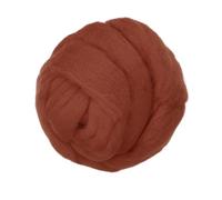 PATIKIL Wool Roving Yarn, 150G/5.3OZ Soft Felting Wool Pure Chunky Roving Yarn Bulk for Needle Felting Knitting Blanket Spinning Weaving DIY Craft, Red Brown