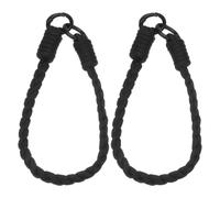 PATIKIL Woven Phone Wrist Strap, 2 Pcs 0.6" ID Nylon Cell Phone Bracelet with Phone Tether Tabs, Colorful Handmade Wristlet Keychain Phone Rope Anti-Loss Phone Charm(Black)