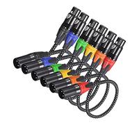 Patikil XLR Cables, 3ft 21AWG Microphone Speaker Cables Nylon Braided XLR Patch Cords 3-Pin Male to Female for Mic Mixer Pack of 6